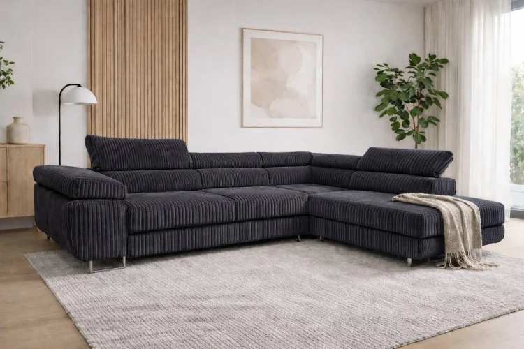 Narożnik z funkcją spania ANTON Sztruks, mebel tapicerowany od polskiego producenta, zdjęcie 7