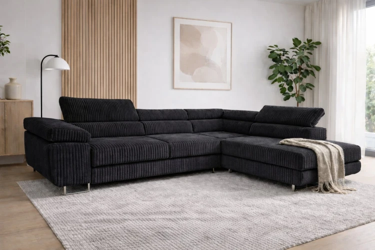 Narożnik z funkcją spania ANTON Sztruks, mebel tapicerowany od polskiego producenta, zdjęcie 8