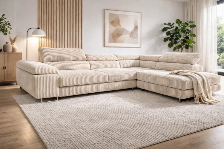 Narożnik z funkcją spania ANTON Sztruks, mebel tapicerowany od polskiego producenta, zdjęcie 11
