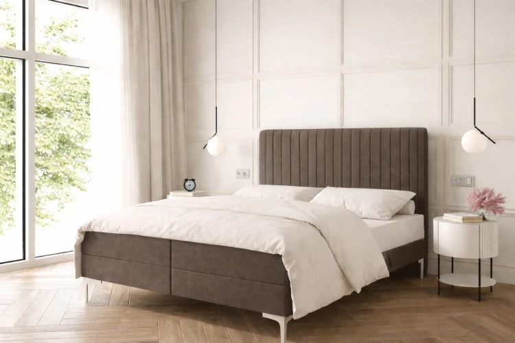Łóżko kontynentalne 180x200 PRIMO, z materacem w komplecie, od polskiego producenta, zdjęcie 6