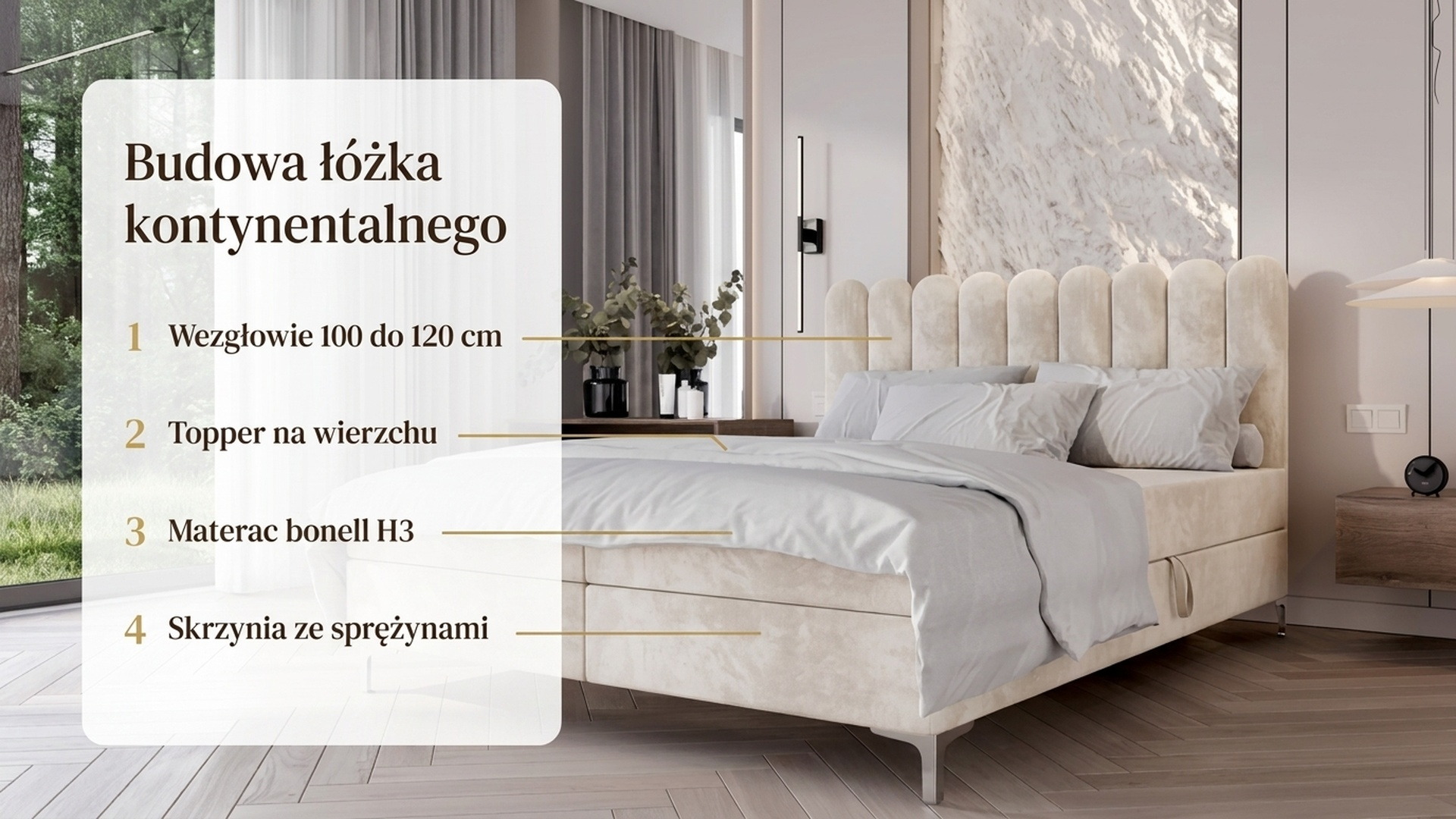 Budowa łóżka kontynentalnego: skrzynia ze sprężynami, materac i topper