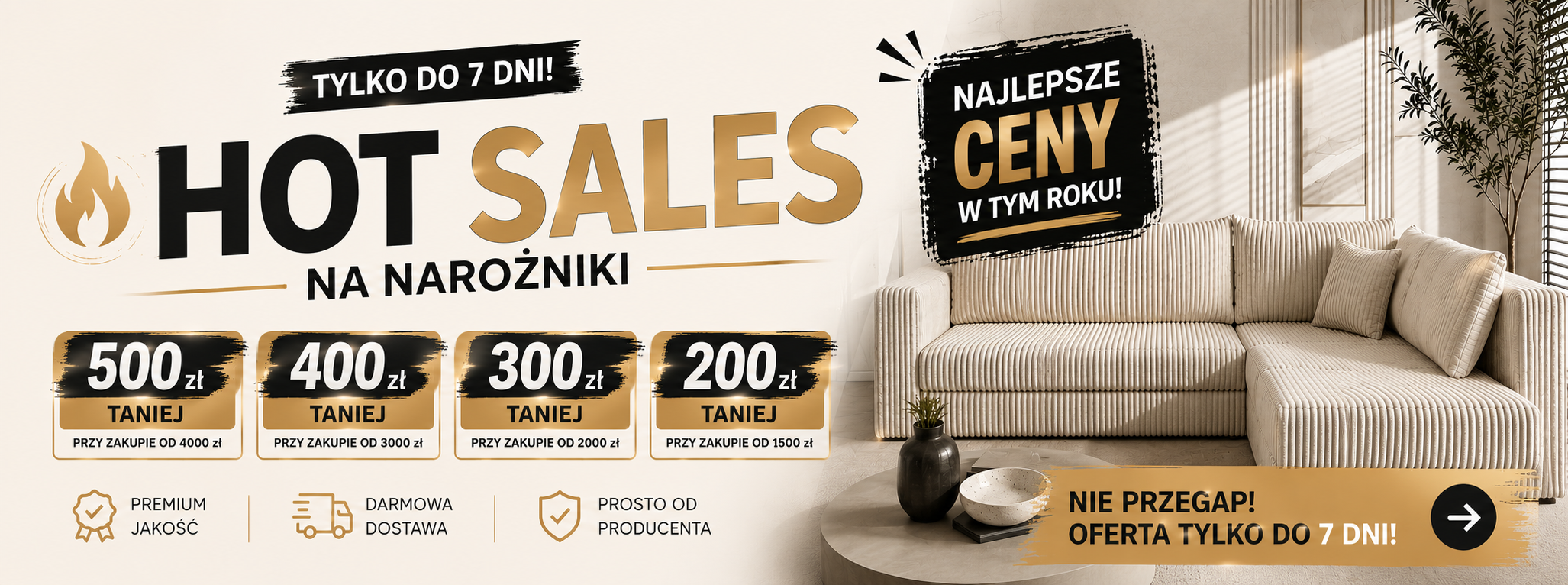 Promocja na narożniki - Hot Sale